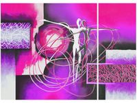 70X50CM TAŃCZĄCE POSTACIE FIOLECIE DWÓJ OBRAZ NIESYMETRYCZNY