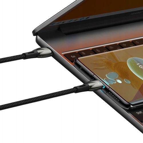 BASEUS kabel Typ C do Typ C PD 100W Glimmer 2m 200cm black wytrzymały oplot na Arena.pl