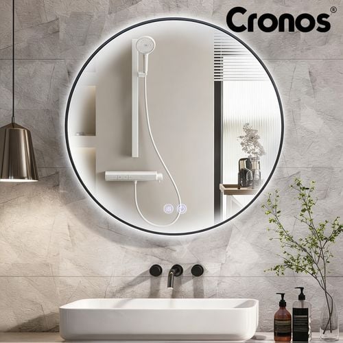 Lustro podgrzewane Cronos okrągłe 70cm Black na Arena.pl