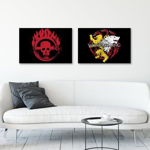 Deco Panel, Czerwona płonąca czaszka 70x50 na Arena.pl