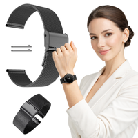 Pasek do Garmin Venu 2S 3S Forerunner 255S 256S czarny bransoleta metalowy