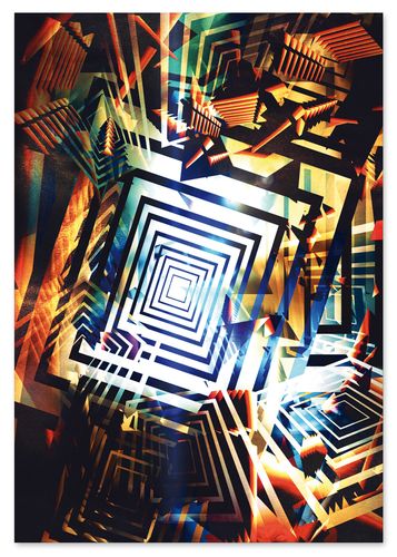 Plakat abstrakcja kwadraty 21x29,7 cm A4 na Arena.pl