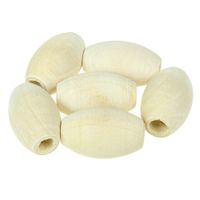 Drewniane koraliki owalne OLIWKA 18x28mm surowe 6szt.