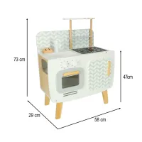 Kuchnia drewniana dla dzieci mdf gotowanie zestaw patelnia akcesoria 73cm