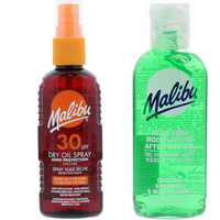 Malibu SPF30 Olejek Brązujący 100ml + Aloe Po Opalaniu 100ml