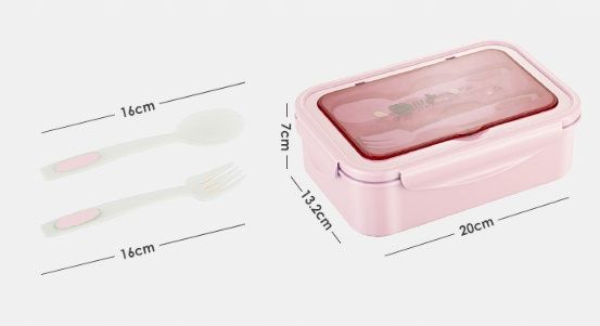 Śniadaniówka Szkoły Lunchbox Pracy Pojemnik Box Bento z Zastawa stołowa zdjęcie 4