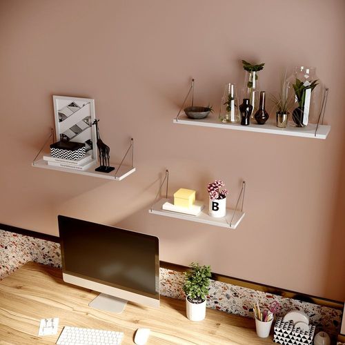 Półka ścienna 3 szt. BIAŁA na Arena.pl