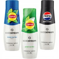 2X Koncentrat SODASTREAM do saturator LIPTON Lemon + Green Ice Tea + Pepsi