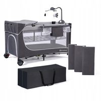 Łóżeczko turystyczne kojec dwupoziomowe składne LEODY Kinderkraft szary