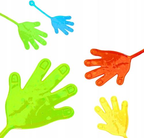 ŁAPKI ŻELOWE KLEJĄCE PACŁAPKA GUMOLEPKI LEPKI 12x ŁAPKA LEPKA ZABAWKA GRA na Arena.pl