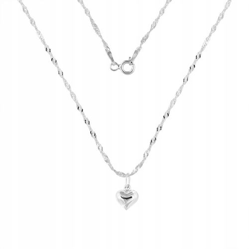 NASZYJNIK SREBRNY ŁAŃCUSZEK Z ZAWIESZKĄ SERCE DAMSKI SREBRO NA WALENTYNKI na Arena.pl