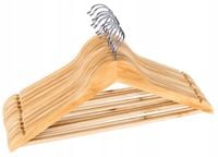 WIESZAK DREWNIANY NA UBRANIA KOMPLET 10 SZTUK DO GARDEROBY WIESZAKI