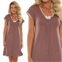 Koszula nocna z wiskozy De Lafense Visa 870 mocca L 40