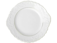 ĆMIELÓW ROCOCO Talerz Do Serwowania Ciasta Porcelanowy 29 cm Okrągły Biały