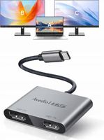 Adapter USB-C na 2x HDMI Hub avedio links Dual 4K 60Hz/30Hz DP Alt Mode Mac