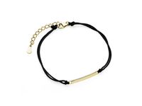 Bransoletka szczęścia celebrytka sztabka blaszka bawełna srebro 925 Z1672BG_B