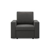 Fotel wypoczynkowy, prosty, BLOM, Mikrofaza, 83x92x85 cm, szary