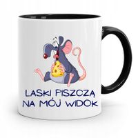 Kubek Czarny Dla Chłopaka Laski Piszczą Z Nadrukiem Ze Zdjęciem