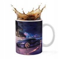 KUBEK CERAMICZNY 330ML DRUK - AUTA SUPER SAMOCHODY PLAŻA MIASTO NOC