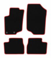 Dywaniki welurowe CARLUX-RED do Peugeot 207 2006-2012, czarne