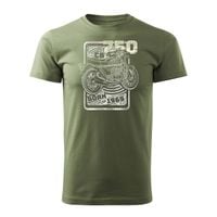 Koszulka motocyklowa z motocyklem Honda CB 750 męska khaki REGULAR XL