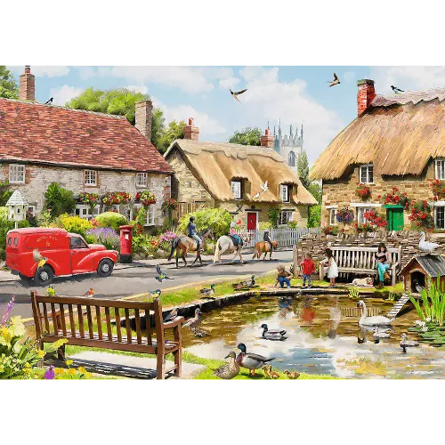 Puzzle 1000 elementów. Premium Plus Quality. Tea Time. Lato w miasteczku na Arena.pl