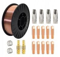 Zestaw migomat MB15 z drutem 0.8 mm - Dysze Końcówki Łącznik Sprężynki drut