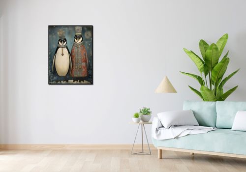 Plakat 60x80cm Królewskie Pingwiny na Arena.pl