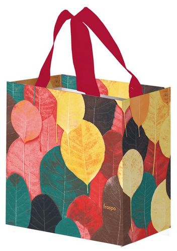 Mocna torba zakupowa z motywem liści - Mini 10L Kolorowe Listki bordowe na Arena.pl