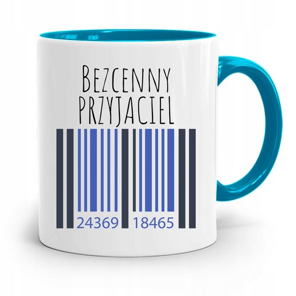 Kubek Błękitny Dla Przyjaciela Bezcenny Przyjaciel Z Nadrukiem Ze Zdjęciem zdjęcie 1