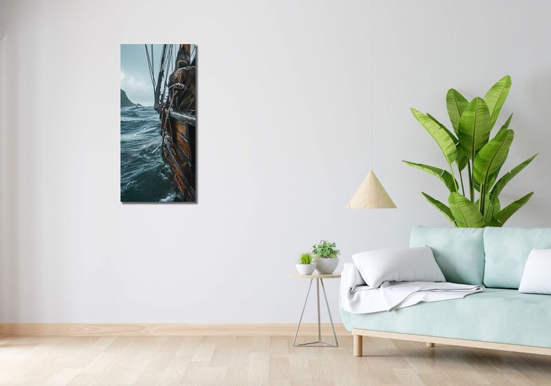 Obraz 40x90cm Statek na Falach zdjęcie 2