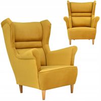 Fotel uszak Zoja skandynawski Family Meble złoty musztardowy żółty PRO