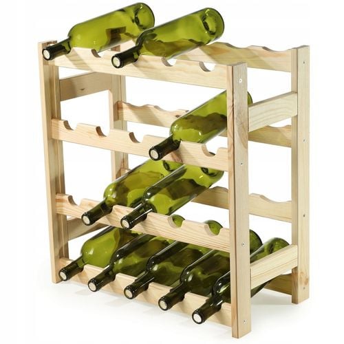 STOJAK REGAŁ NA WINO BUTELKI DREWNIANY 20 BUTELEK PÓŁKA NA ALKOHOL na Arena.pl