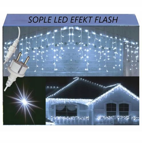 SOPLE 500 LED KURTYNA LAMPKI ZEWNĘTRZNE IP44 FLASH Białe Zimne 25M na Arena.pl