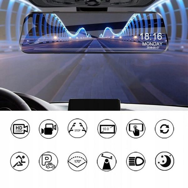 KAMERA DO SAMOCHODU 2w1 PRZÓD TYŁ REJESTRATOR JAZDY W LUSTERKU WIDEO FULLHD zdjęcie 11