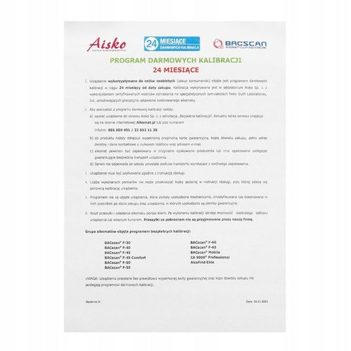 Alkomat BACscan F-45 na Arena.pl