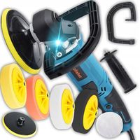 POLERKA SAMOCHODOWA Z REGULACJĄ OBROTÓW SZLIFIERKA ZESTAW GĄBEK MOCNA 2900W