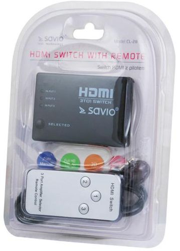 Switch Hdmi 3 wejścia SAVIO CL-28 + pilot na Arena.pl