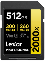 Lexar Karta Pamięci SDXC Pro 2000X UHS-II U3 R300/W260 (V90) 512GB
