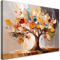 Obraz do salonu nowoczesny, 3D Kolorowe Drzewo Życia 120x80
