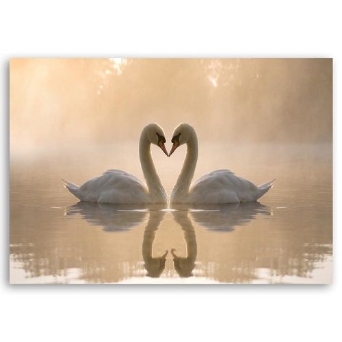 Emaga Obraz na płótnie, Łabędzie na stawie boho - 90x60 na Arena.pl