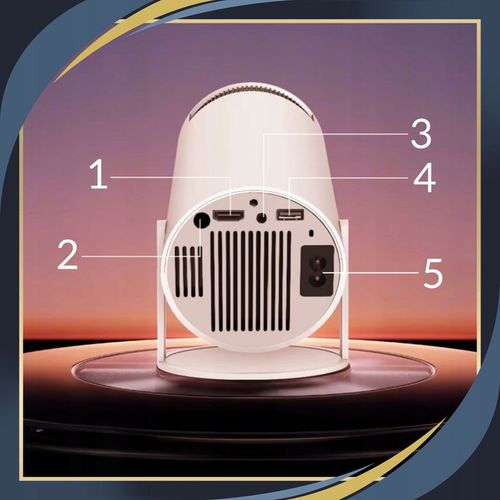 PROJEKTOR RZUTNIK 4K OBROTOWY Z GŁOŚNIKIEM PRZENOŚNY LED ANDROID WIFI na Arena.pl