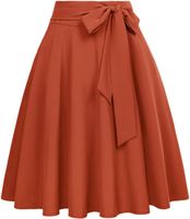 Spódnica Damska Vintage Rozkloszowana Elegancka Stylowa Czerwona M