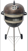 Grill ogrodowy węglowy retro z kamieniem do pizzy BBQ 1001