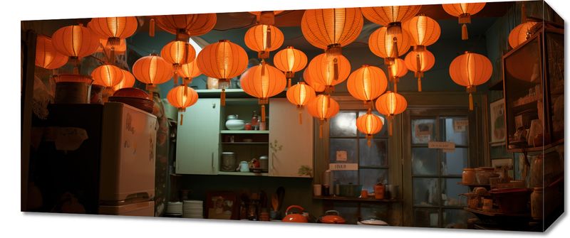 Obraz 70x30cm W Blasku Lampionów zdjęcie 1