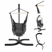 FOTEL WISZĄCY KOKON HAMAK OGRODOWY NA TARAS WYTRZYMAŁY 100KG STELAŻ ZESTAW