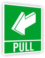 Tabliczka ewakuacyjna z nadrukiem 20x15 ciągnąć pull