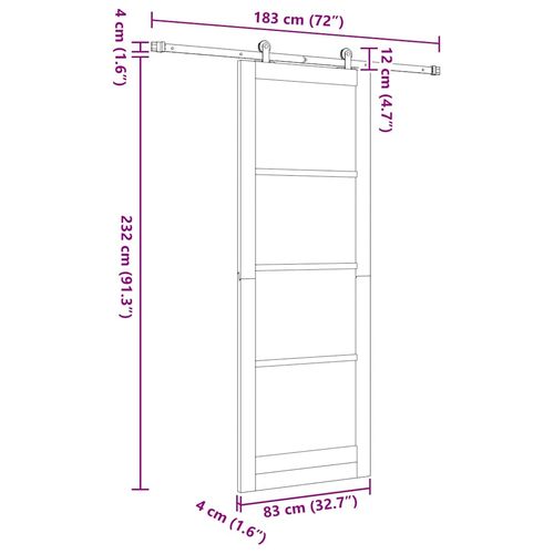 Drzwi Przesuwne ORKDAL Brązowy 83 x 232 cm Drewno i metal na Arena.pl