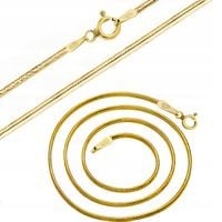 Łańcuszek damski żmijka naszyjnik pozłacany srebro próba 925 55 cm