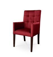 Fotel CAROL / czerwony / noga orzech / R61